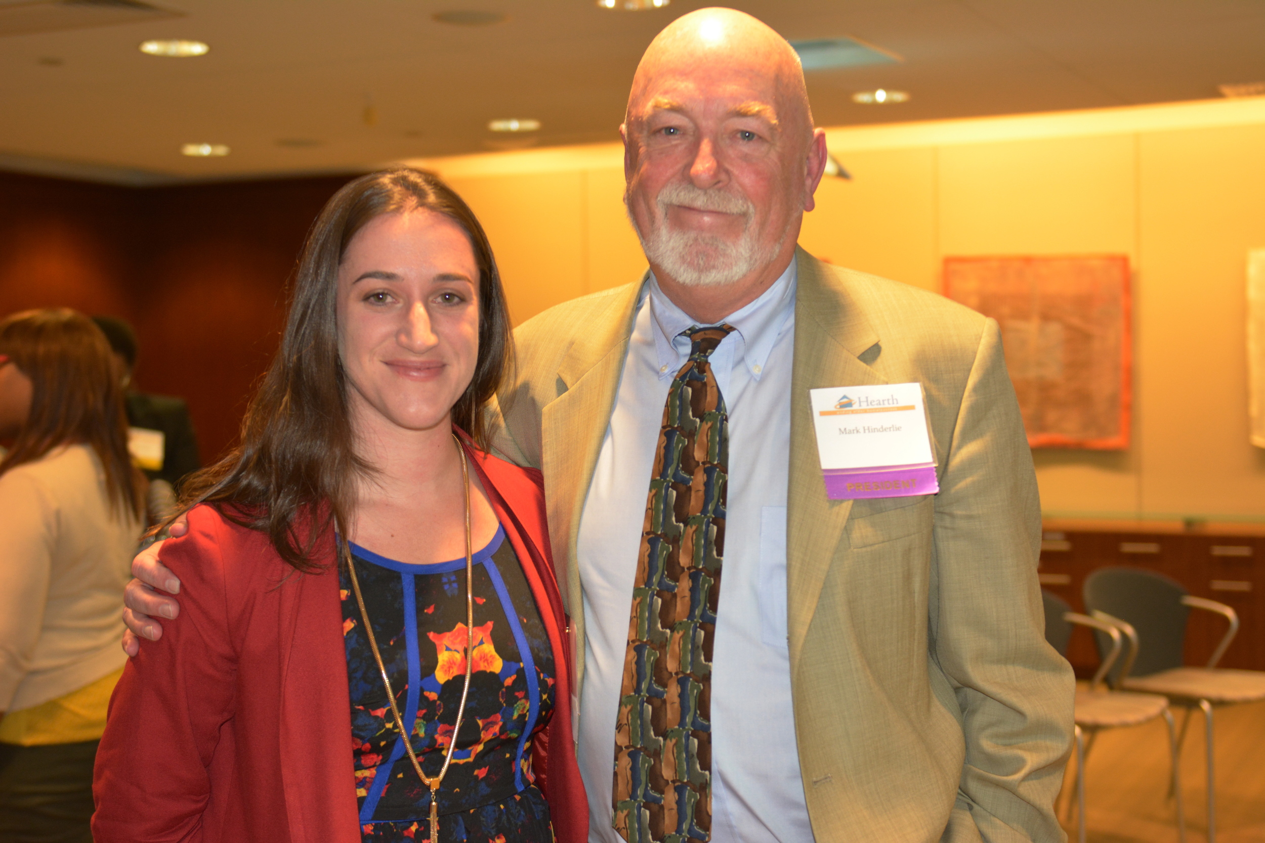  Mark with Rachel&nbsp;Caraviello from Affordable Living for the Aging. ALA is based in Los Angeles, CA and received the Distinguished Service Award in part for the opening of their first supportive housing residence for formerly homeless seniors. 